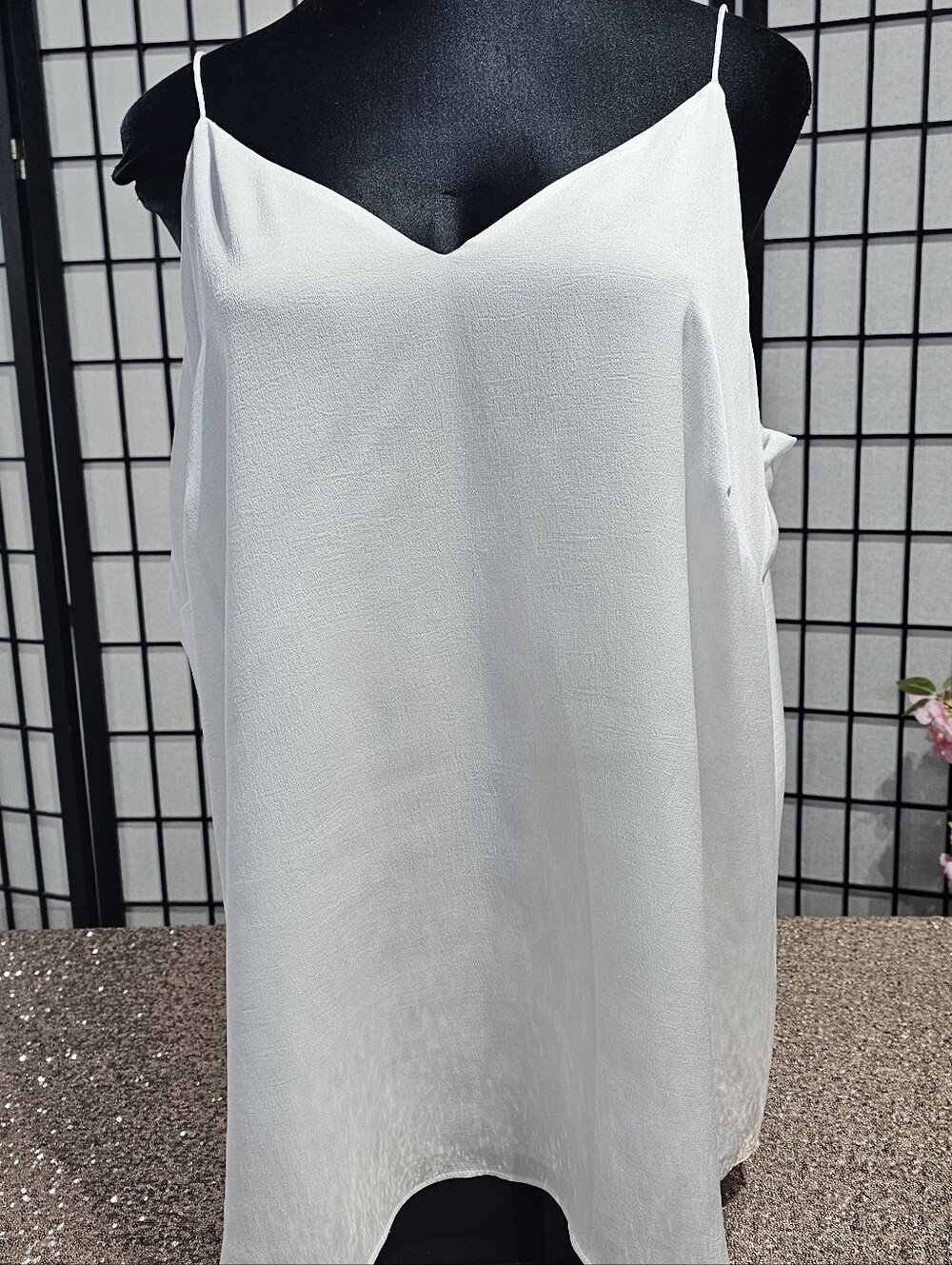 NWT Calvin Klein White Spaghetti Straps V-Neck Tunic